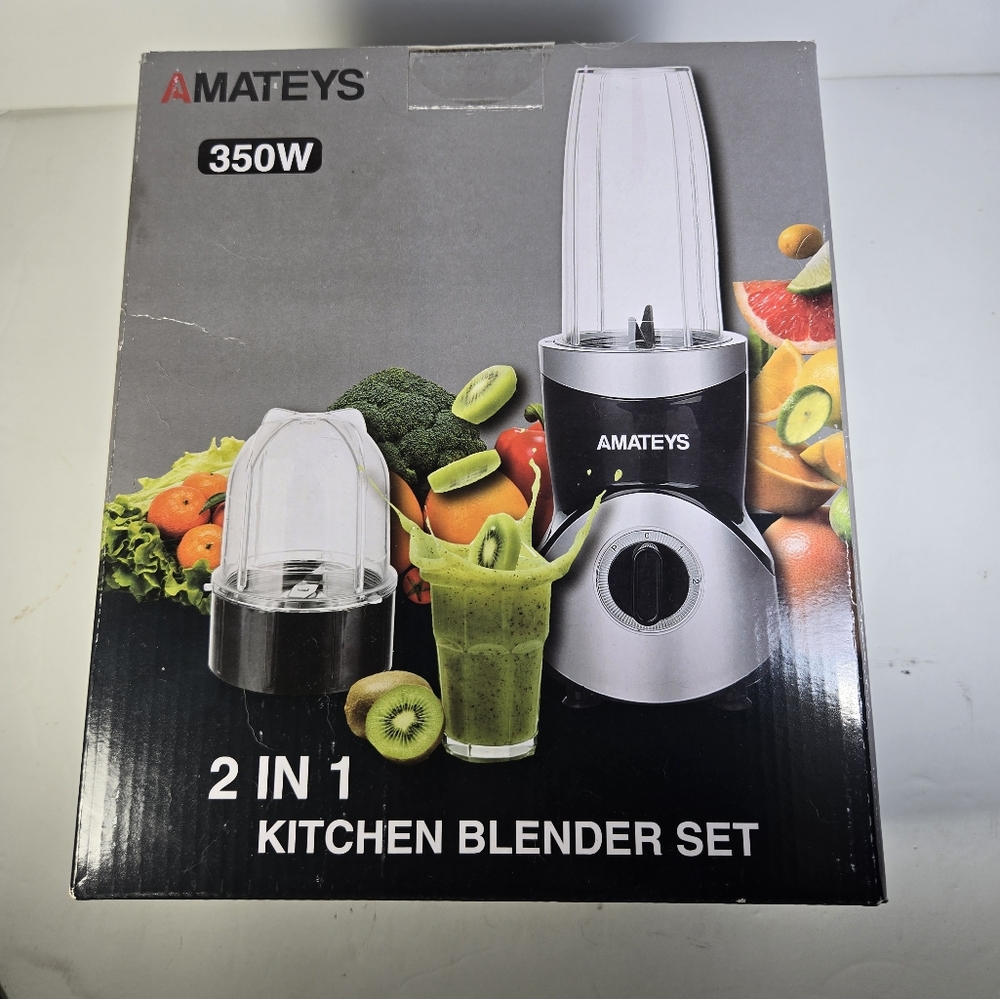 Amateys 2 In 1 Kitchen Blender Set 350W Mix Grind Ice Blend Smoothies Kitchen